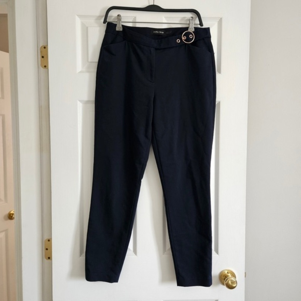 Ivanka Trump Black Ponte Straight Leg Ankle Pants